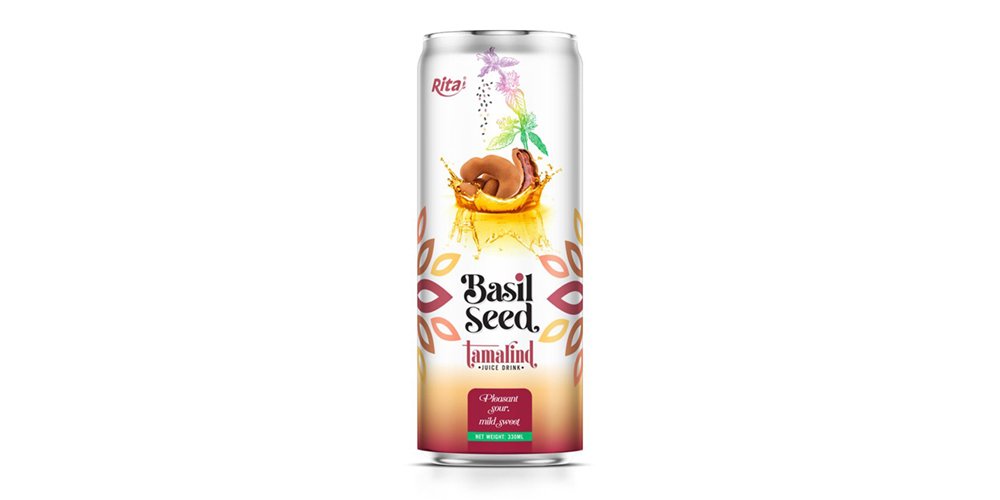 Supplier Basil Seed Drink With Tamarind Flavor 330ml Can